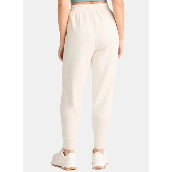 Avia Womens Pleated High Rise Joggers Cream Heather Scubaknit Size M 8-10 - Picture 4 of 6